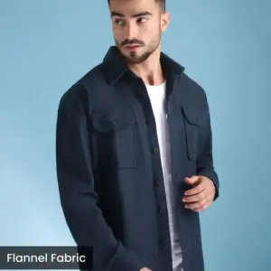 navy recycled solid flannel shirt