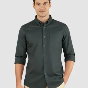 dark grey button down oxford shirts